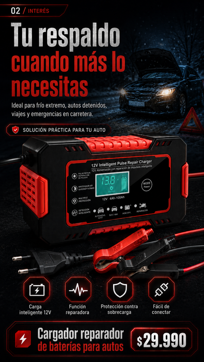 CARGADOR REPARADOR DE BATERIAS PARA AUTO