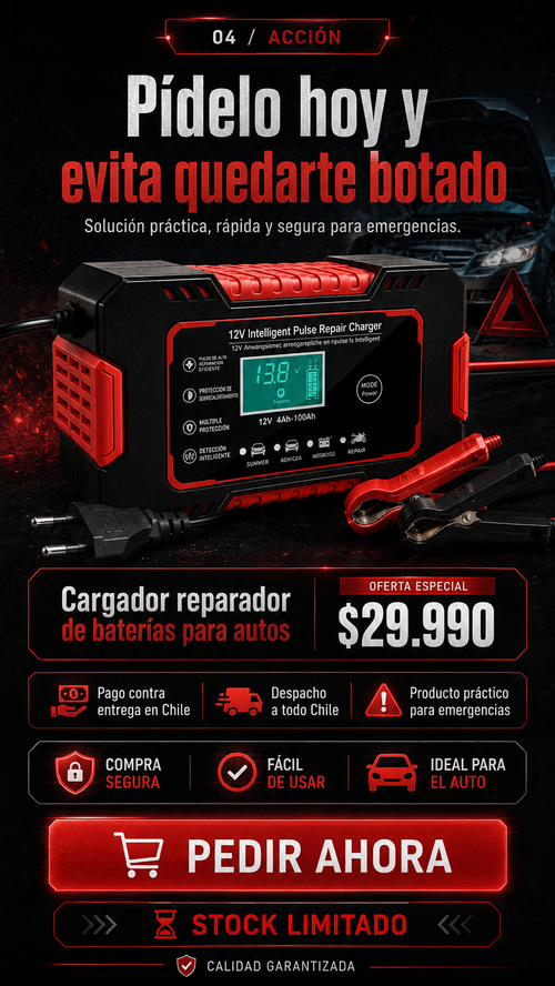 CARGADOR REPARADOR DE BATERIAS PARA AUTO